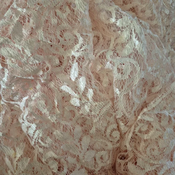 Baby Pink Lace Fabric - Picture 2 of 3